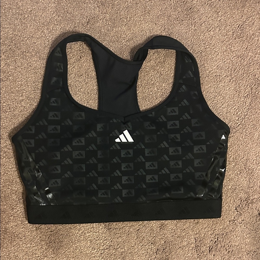 Adidas Black hyper glam  Sports Bra L